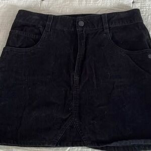Black Corduroy Mini Skirt